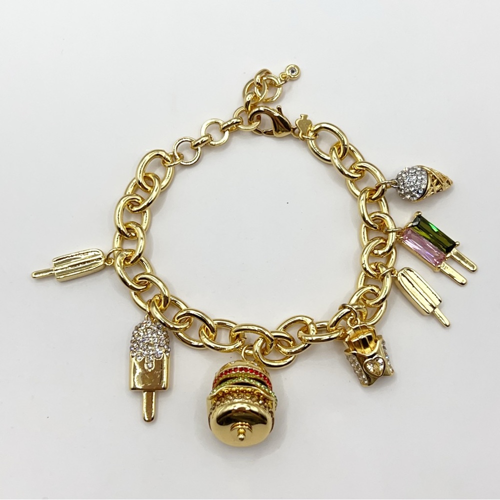 KS531-Kate Spade hamburger and French fries bracelet